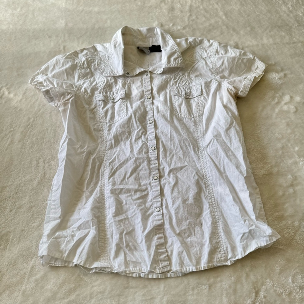 Vintage Harley-Davidson White Button Down Women’s Shirt